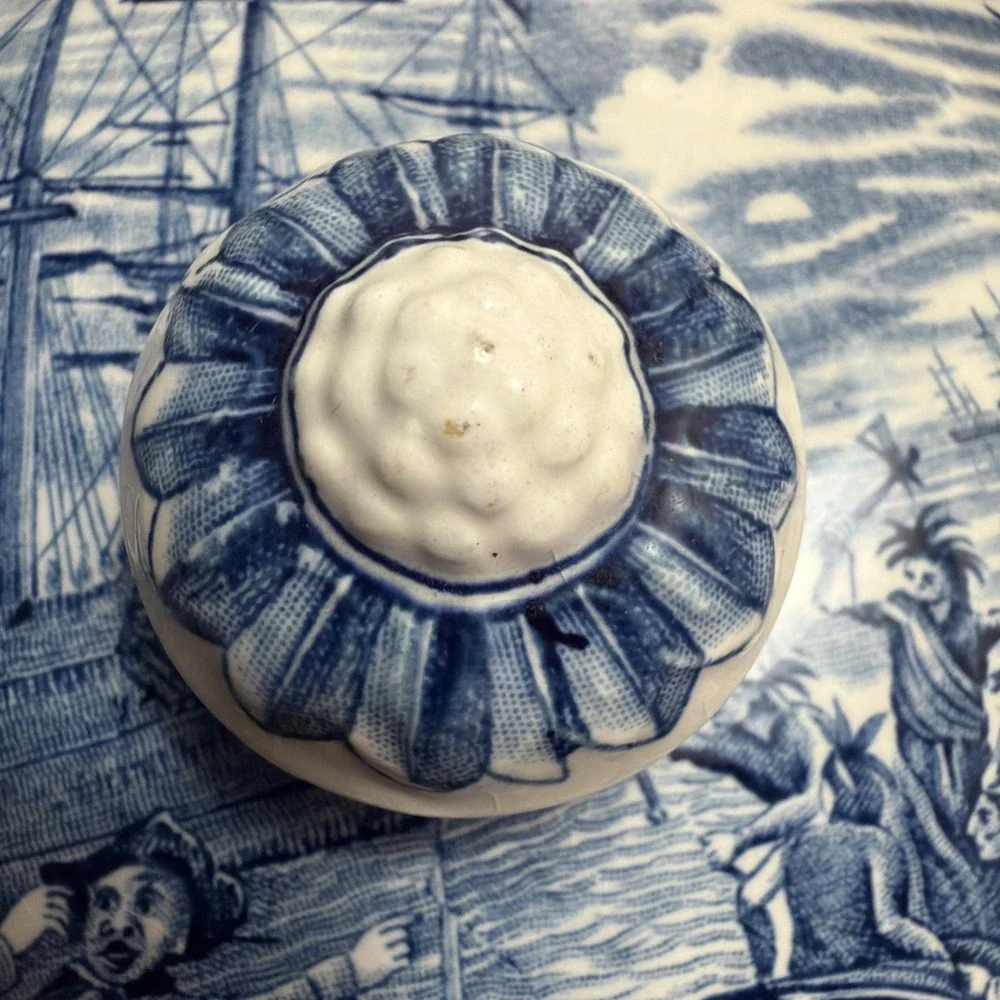 Liberty Blue Staffordshire China Serving Vegetable Bowl Lid Boston Tea Party